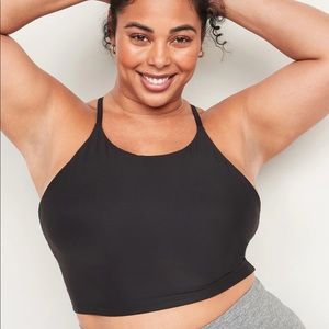 Old Navy - Black, Women's Built In Bra Activewear Crop Tank Top, Size XXL, NWT